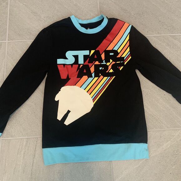 Disney Parks Star Wars Galaxy’s Edge Sweater SM millennium falcon black blue - Picture 1 of 4